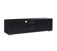 [en.casa] Meuble TV avec Compartiments et Portes Buffets Bas téléviseur Armoire Bas 34,5cm x 120cm x 40cm MDF Noir