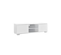 en.casa Meuble TV avec compartiments et portes Buffets bas téléviseur Armoire bas 34,5cm x 120cm x 40cm MDF Blanc
