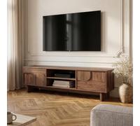 [en.casa] Meuble TV sur Pieds Katanshumn avec 2 Portes 150x39x45 cm Noyer