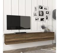 [en.casa] Meuble TV Vihti flottant 180x31x29,5cm couleur noyer