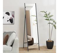 [en.casa] Miroir de Grande Taille sur Pied Psyché Inclinable Miroir de Pleine Longueur pour Entrée Salon Chambre Dressing Métal 160 x 43 x 49 cm Noir