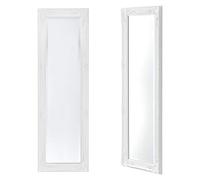 [en.casa] Miroir Mural avec Cadre au Style Baroque Élégant Forme Rectangulaire Installation Horizontale ou Verticale Décoratif Richement Orné Salon Chambre Couloir Eucalyptus 132 x 42 x 4 cm Blanc
