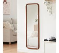 [en.casa] Miroir Mural Moderne Fixation Horizontale ou Verticale avec Reflet Clair et Sans Distorsion Décoratif Maquillage Salon Chambre Salle de Bains Couloir Bois de Paulownia MDF 120 x 40 cm Marron
