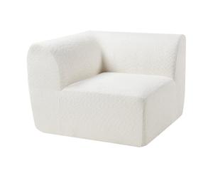 [en.casa] Module de Canapé d'angle Composable Chauffeuse Siège Élément de Canapé Modulaire Assise avec Accoudoir Salon Chambre Séjour Rembourré Confortable Polyester Crème 76 x 108 x 108 cm