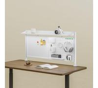 [en.casa] Organiseur de Bureau à Pince avec Plaque Perforée Support Casque Porte-Goblet Crochets Tableau Blanc pour Home Office Enfants Acier Panneau de Particules 117 x 73 cm Blanc