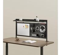 [en.casa] Organiseur de Bureau à Pince avec Plaque Perforée Support Casque Porte-Goblet Crochets Tableau Blanc pour Home Office Enfants Acier Panneau de Particules 117 x 73 cm Noir