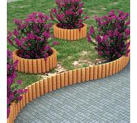 [en.casa] Palissade de Jardin Rouleau Bordure Décorative pour Potager Barrière de Parterres Fleurs Clôture Gazon Installation Facile Bois de Pin 150 x 20 cm Naturel