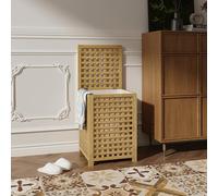 Panier à linge Jystiand bambou 79 L 62 x 45 x 45 cm naturel beige