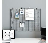 [en.casa] Panneau de Grille Mural Esthétique Polyvalent pour Accrocher Mémo Photos Grille pour DIY Décoration Accessoire Suspendu Rangement Vertical Métal 75 x 55 cm Noir