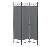 [en.casa] Paravent de Confidentialité à 3 Panneaux Séparateur de Pièce Élégant Brise-Vue pour Intérieur Extérieur Acier Polyester 171 x 120 cm Gris Foncé