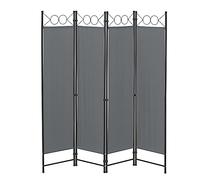 Paroi de séparation Saragossa 4 pièces 160x171 cm Paravent Cloison 4 pièces pare-vue Paroi espagnole Gris foncé