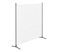 [en.casa] Paravent de Confidentialité Séparateur de Pièce Brise-Vue pour Intérieur Extérieur Acier Polyester 176 x 175 cm Blanc