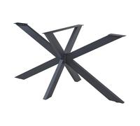 [en.casa] Pied de Table Spider Structure pour Table à Manger et Bureau avec Vis de Réglage Ajustables Support Stable Style Intemporel pour Meubles DIY Bricolage Acier Laqué 120 x 68 x 71 cm Noir