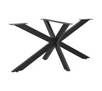 [en.casa] Pied de Table Stylé Support Stable Moderne Original Élément de Meuble DIY Embouts de Protection pour Salon Acier Fer 120 x 68 x 71 cm Noir Mat