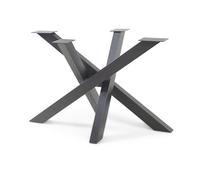 [en.casa] Pieds de Table Piètement de Table Spider pour Salle à Manger Bureau DIY Support Stable pour Bricolage de Meubles Design Uniques Style Industriel Acier 115 x 65 x 72 cm Noir