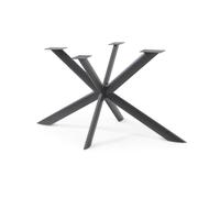 [en.casa] Pieds de Table Piètement de Table Spider pour Salle à Manger Bureau DIY Support Stable Profil Ovale pour Bricolage de Meubles Design Uniques Style Industriel Acier 140 x 78 x 72 cm Noir