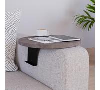 Plateau de café 'Kuleskyd' ajustable Ø34 cm support métallique aspect marbre, gris