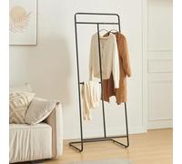 [en.casa] Portant à Vêtements Portemanteau avec Barre de Penderie Porte-Vêtements pour Entrée Dressing Couloir Bureau Vestiaire Acier 166 x 63 x 48 cm Noir