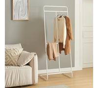 [en.casa] Portant à Vêtements Portemanteau avec Barre de Penderie Porte-Vêtements pour Entrée Dressing Couloir Bureau Vestiaire Acier 166 x 63 x 48 cm Blanc