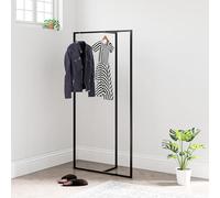 [en.casa] Portant à Vêtements Portemanteau avec Barre de Penderie Porte-Vêtements pour Entrée Dressing Couloir Bureau Vestiaire Acier 160 x 80 x 32 cm Noir