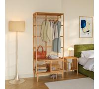 en.casa Portant à vêtements Vemb bambou 185 x 80 x 45 cm naturel