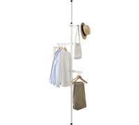 [en.casa]® Porte-manteau télescopique - avec 3 bras - tringle à vêtements Porte-manteau armoire jusqu'à 8kg