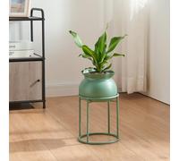 [en.casa] Porte-Plantes Style Intemporel avec Cache-Pot Support de Plantes pour Intérieur Bac à Fleurs pour Salon Chambre Métal 32 x 20 cm Vert