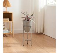 [en.casa] Porte-Plantes Style Intemporel avec Cache-Pot Support de Plantes pour Intérieur Bac à Fleurs pour Salon Chambre Métal 41 x 16 cm Gris