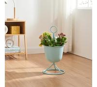 [en.casa] Porte-Plantes Style Intemporel avec Cache-Pot Support de Plantes pour Intérieur Bac à Fleurs pour Salon Chambre Métal 48 x 23 cm Bleu Clair