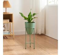 [en.casa] Porte-Plantes Style Intemporel avec Cache-Pot Support de Plantes pour Intérieur Bac à Fleurs pour Salon Chambre Métal 41 x 16 cm Vert