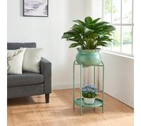 [en.casa] Porte-plantes Style Intemporel avec Cache-Pot Support de Plantes pour Intérieur Étagère à Fleurs pour Salon Chambre Métal 60 x 27 x 27 cm Vert