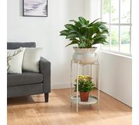 [en.casa] Porte-Plantes Style Intemporel avec Cache-Pot Support de Plantes pour Intérieur Étagère à Fleurs pour Salon Chambre Métal 60 x 27 x 27 cm Beige