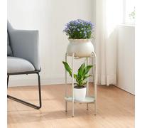 [en.casa] Porte-plantes Style Intemporel avec Cache-Pot Support de Plantes pour Intérieur Étagère à Fleurs pour Salon Chambre Métal 81 x 40 x 40 cm Beige