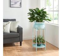 [en.casa] Porte-Plantes Style Intemporel avec Cache-Pot Support de Plantes pour Intérieur Étagère à Fleurs pour Salon Chambre Métal 60 x 27 x 27 cm Bleu Clair