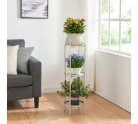 [en.casa] Porte-plantes Style Intemporel avec Cache-Pot Support de Plantes pour Intérieur Étagère à Fleurs pour Salon Chambre Métal 95 x 27 x 27 cm Beige