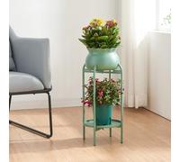 [en.casa] Porte-Plantes Style Intemporel avec Cache-Pot Support de Plantes pour Intérieur Étagère à Fleurs pour Salon Chambre Métal 81 x 40 x 40 cm Vert