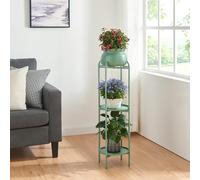 [en.casa] Porte-plantes Style Intemporel avec Cache-Pot Support de Plantes pour Intérieur Étagère à Fleurs pour Salon Chambre Métal 95 x 27 x 27 cm Vert