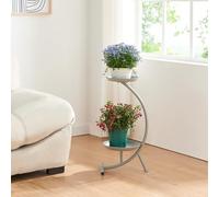 [en.casa] Porte-Plantes Style Intemporel Support de Plantes pour Intérieur Étagère à Fleurs Design pour Salon Chambre Bureau Métal 62 x 30 x 25 cm Gris Foncé