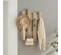 [en.casa] Portemanteau Mural à 16 Crochets Patère Murale Meuble d'Entrée Pratique Moderne pour Chapeaux Vestes Echarpes Sacs Panneau de Particules 80 x 60 x 3 cm Effet Chêne