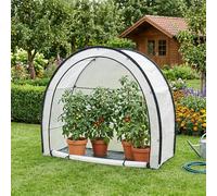 [en.casa] Serre à Tomates Larshasas Serre de Jardin avec Fermeture Éclair pour Herbes Aromatiques Jeunes Plants Structure Stable pour Terrasse Potager 180 x 80 x 170 cm Transparent