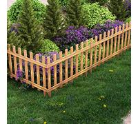 [en.casa] Set de 2 Clôtures de Jardin Décoratives Lot de Bordures Extérieures en Bois Installation Facile Parterres Fleurs Potager Gazon Pin 100 x 75 cm Naturel