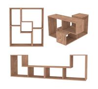 [en.casa] Set de 2 Éléments pour Composer des Meubles Modulaires Table TV Étagère Autoportante Table Basse pour Salon Moderne Panneau de Particules de 18 MM Mélaminé Effet Chêne