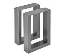 [en.casa] Set de 2 Pieds de Meuble pour Banc Pieds de Table Rectangulaires pour Montage DIY avec Embouts de Protection Acier Gris Acier 30 x 43 cm