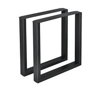 [en.casa] Set de 2 Pieds de Meuble pour Table à Manger Pieds de Table Rectangulaires pour Montage DIY avec Embouts de Protection Acier Noir 70 x 72 cm