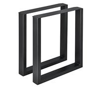 [en.casa] Set de 2 Pieds de Meuble pour Table à Manger Pieds de Table Rectangulaires pour Montage DIY avec Embouts de Protection Acier Noir 60 x 72 cm
