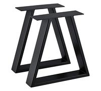 [en.casa] Set de 2 Pieds de Table Design avec Embouts de Protection Lot de 2 Pieds de Meuble DIY Métal Revêtu par Poudre Noir 40 x 10 x 40 cm