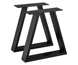 [en.casa] Set de 2 Pieds de Table Design avec Embouts de Protection Lot de 2 Pieds de Meuble DIY Métal Revêtu par Poudre Noir 40 x 10 x 40 cm