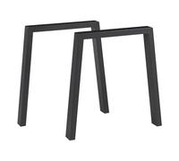 [en.casa] Set de 2 Pieds de Table pour Salle à Manger Bureau DIY Ensemble de 2 Supports Stables pour Bricolage de Meubles Design Uniques Style Industriel Acier Laqué 72 x 70 cm Noir