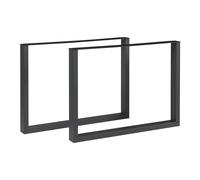 [en.casa] Set de 2 Pieds de Table pour Salle à Manger Bureau DIY Lot de 2 Supports Stables pour Bricolage de Meubles Design Uniques Style Industriel Acier Laqué 72 x 100 cm Noir