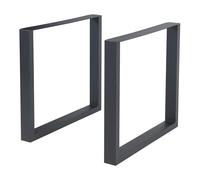 [en.casa] Set de 2 Pieds de Table pour Salle à Manger Bureau DIY Lot de 2 Supports Stables pour Bricolage de Meubles Design Uniques Style Industriel Acier Laqué 72 x 80 cm Noir